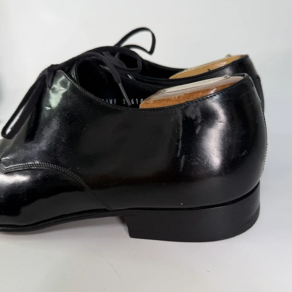 Ferragamo Tuxedo Shoes Mens 9 EE Patent Leather Oxford Formal Dress Lace Opera